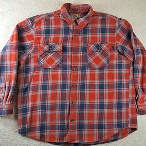 Duluth Trading Heavy Flannel Shirt Mens Size 2XL Rugged Long Sleeve Shaket